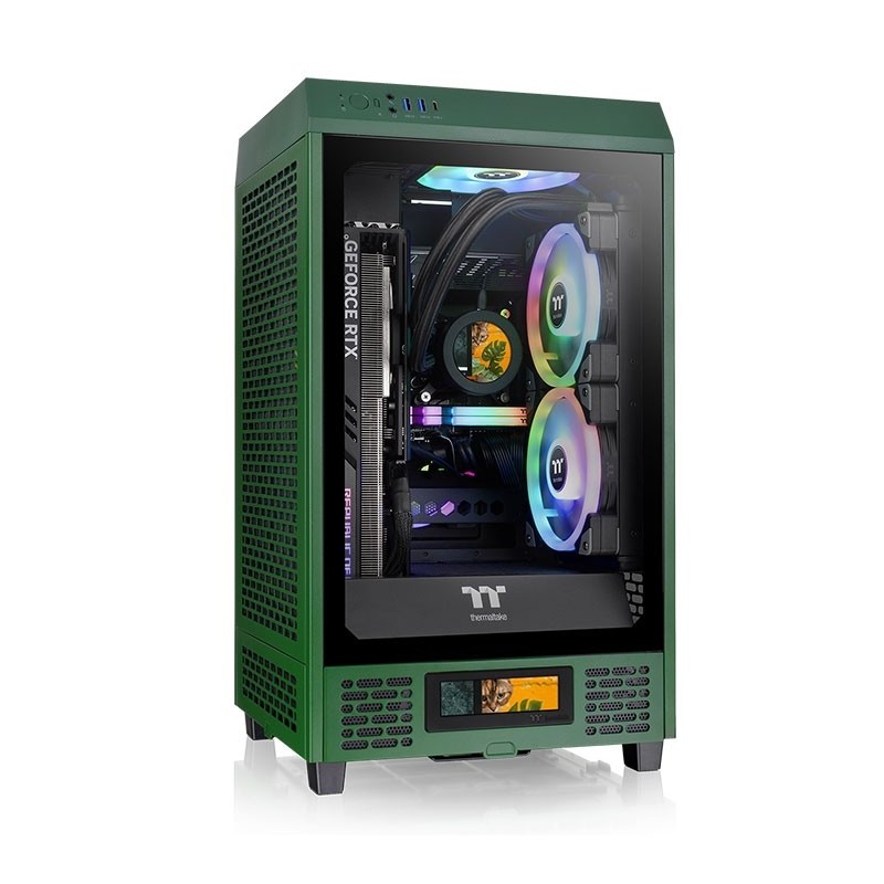 Thermaltake The Tower 200 Mini-Tower Mini-ITX Gehäuse Sichtfenster Racing Green
